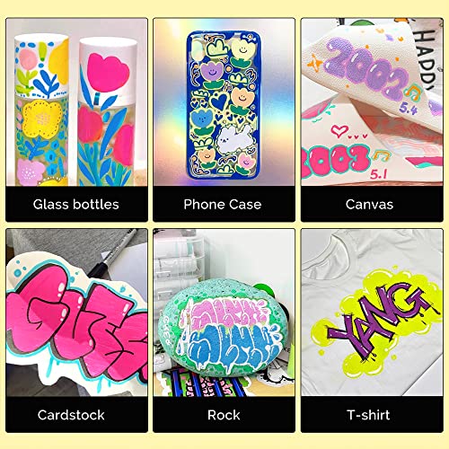 Arrtx Acrylic Jumbo Markers 10mm Broad Tips Acrylic Paint Pens for Stone, Glass, Easter Egg, Wood and Fabric Painting-No Toxic,No Odor Arrtx