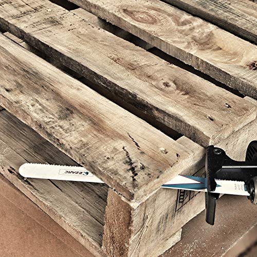 EZARC Reciprocating Saw Blades Set 9 Inch, Bi-Metal with Cobalt Nail Embedded Wood, Pallet Repair, Multi-Purpose Demolition Blades for EZARC