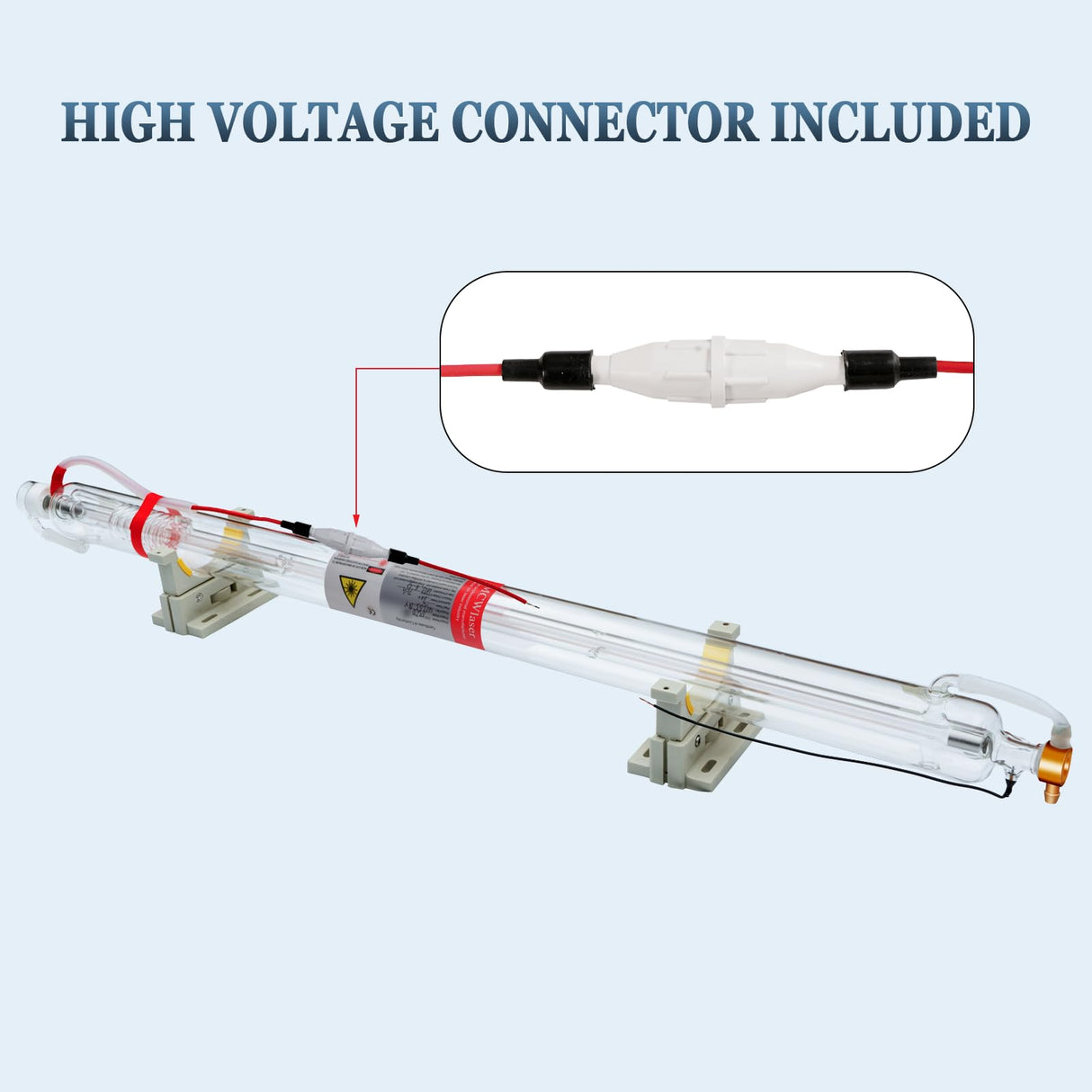 MCWlaser 60W CO2 Laser Tube Glass Laser Tube with Length 1000mm Dia.55mm 6000hrs MTTF for 60-70W CO2 Laser Engraving and Cutting Machine MCWlaser