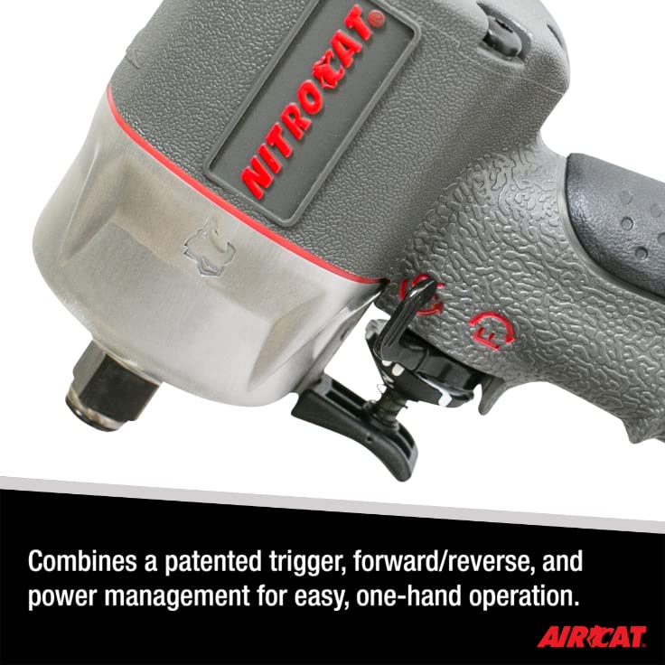 AIRCAT Pneumatic Tools 1056-XL 1/2-Inch NITROCAT Composite Compact Impact Wrench : Low Weight Power Impact Wrench : Tool for Automotive Improvement & AIRCAT