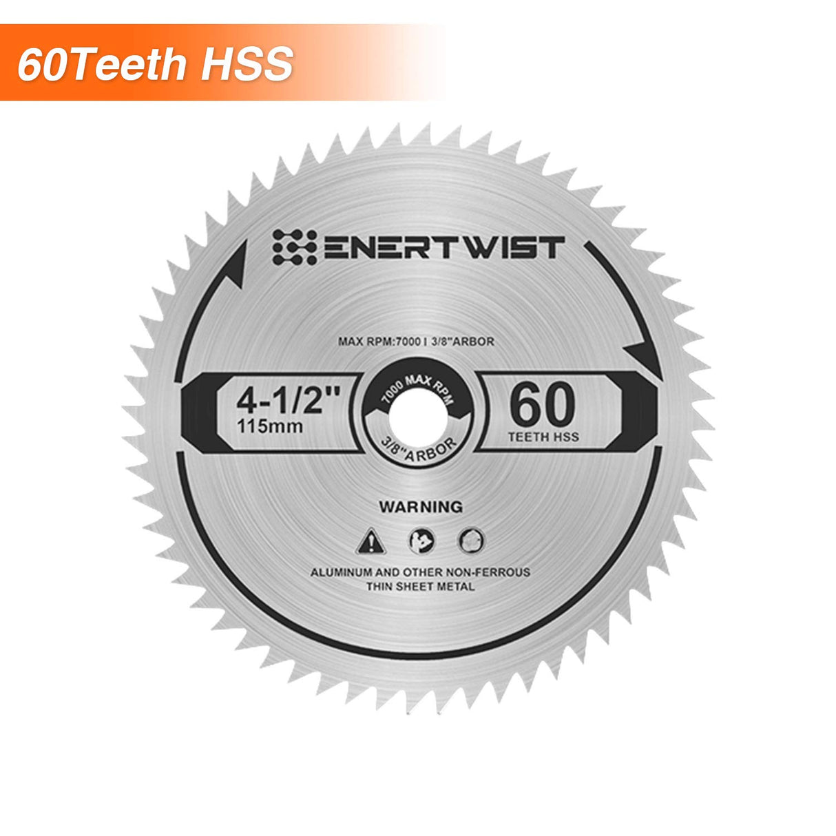 ENERTWIST 4-1/2 Inch Compact Circular Saw Blade Set, Pack of 4-Pieces TCT/HSS/Diamond Saw Blades Assorted for Wood/Plastic/Metal/Tile Cutting, 3/8in ENERTWIST