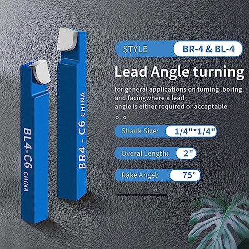 HAowosi 10PCS 1/4" Metal Lathe Cutting Tools,C-6 Carbide Tip Cutter Tool Bit Cutting Set,Milling Welding Bit Lathe Cutting Tool Kit HAowosi