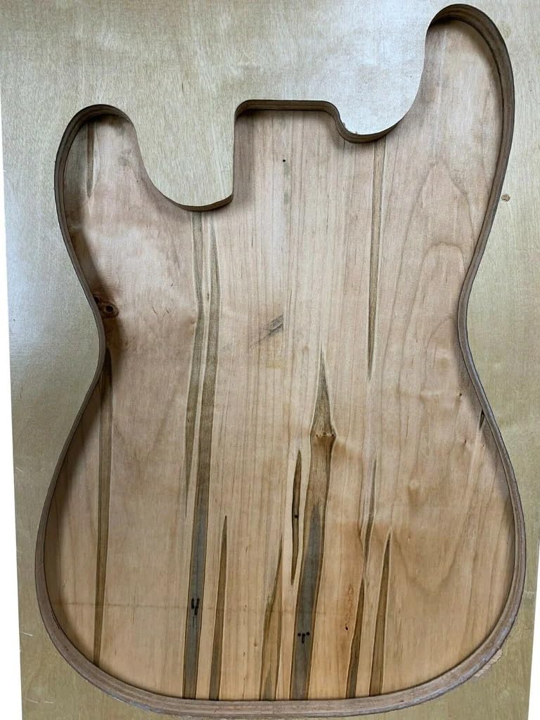 Exotic Wood Zone | Ambrosia Maple Electric Guitar Wood Body Blank | 21" x 14" x 2"- 3 Piece Glued (Planed) Exotic Wood Zone