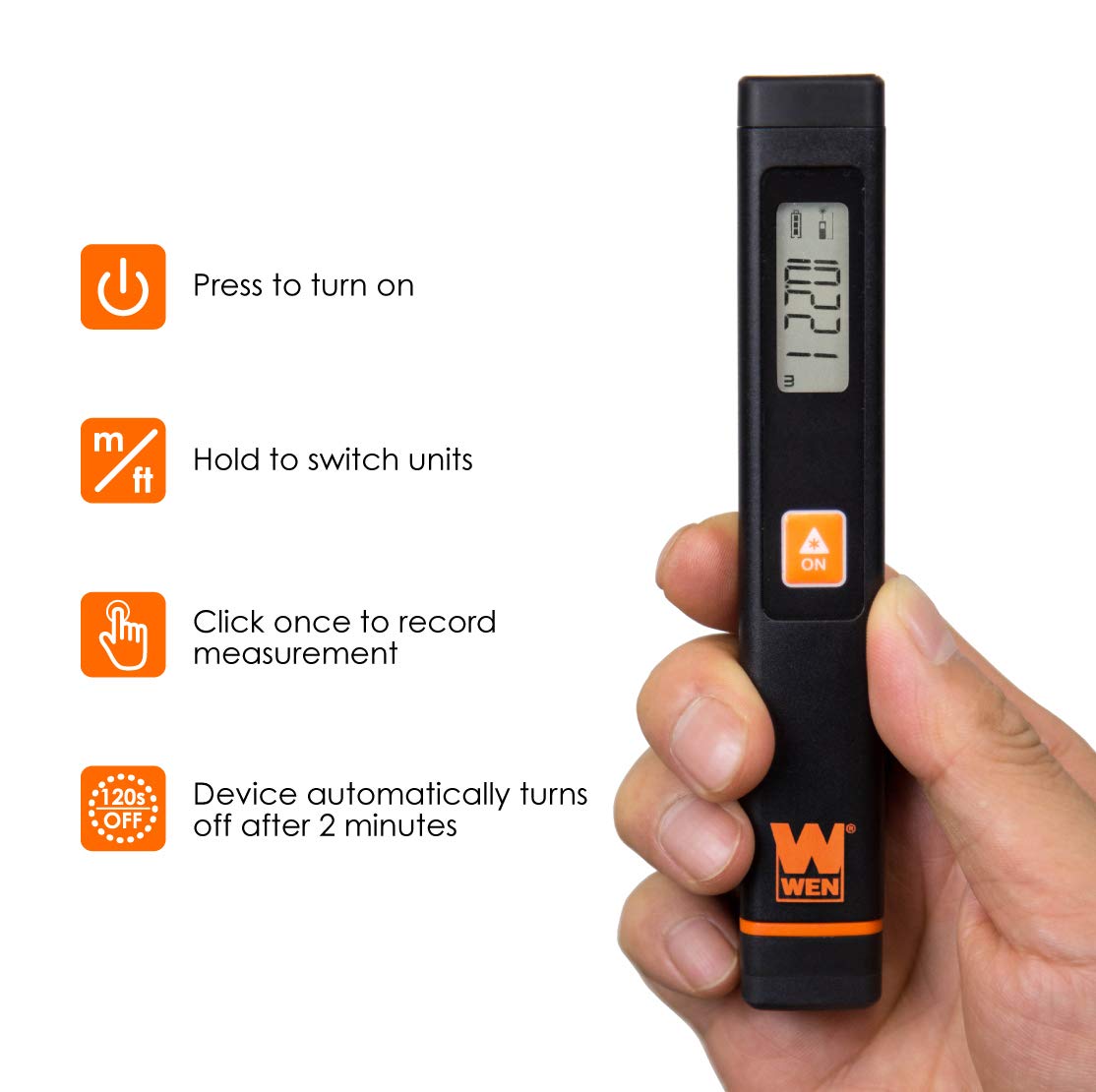 WEN 10110 Multi-Unit Pocket Laser Distance Measure WEN