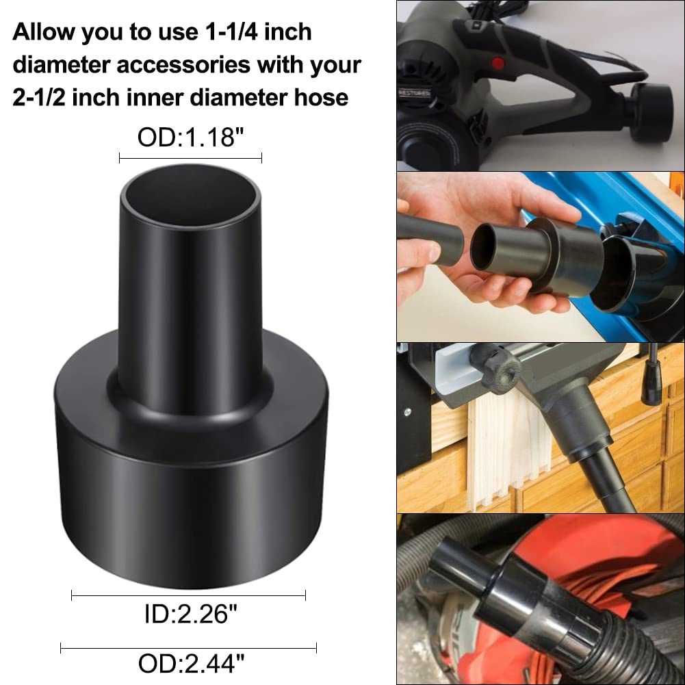 8 Pcs Household Cleaning Vacuum Cleaner Attachments for Shop Vac Accessories - 2 1/2" to 1 1/4" Vacuum Hose Adapter, 1 7/8" to 1" Adapter for Shop GIB cleaningtool