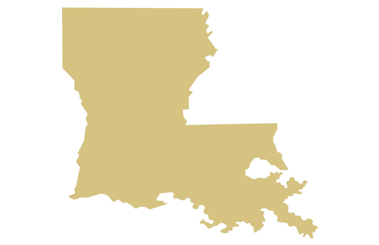 Louisiana State Cutout Unfinished Wood Mardi Gras Fat Tuesday French Quarter Parade MDF Shape Canvas Style 1 (6") Diverse Woodworking