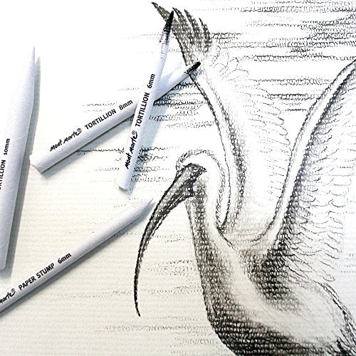 Mont Marte Pastel and Charcoal Blenders, 7 Piece. Comes with 4 Paper Stumps and 3 Paper Tortillions. Suitable for Use with Charcoals, Pastels and MONT MARTE