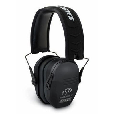 Walker's Razor Slim Passive Earmuff - Ultra Low-Profile Earcups - Black