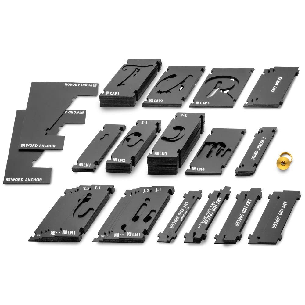 Script Fonts Interlock Signmaker's Templates Kit – Letters, Symbols Router Template Sign Making Kit – Polymer Router Template Guide - Template ROCKLER