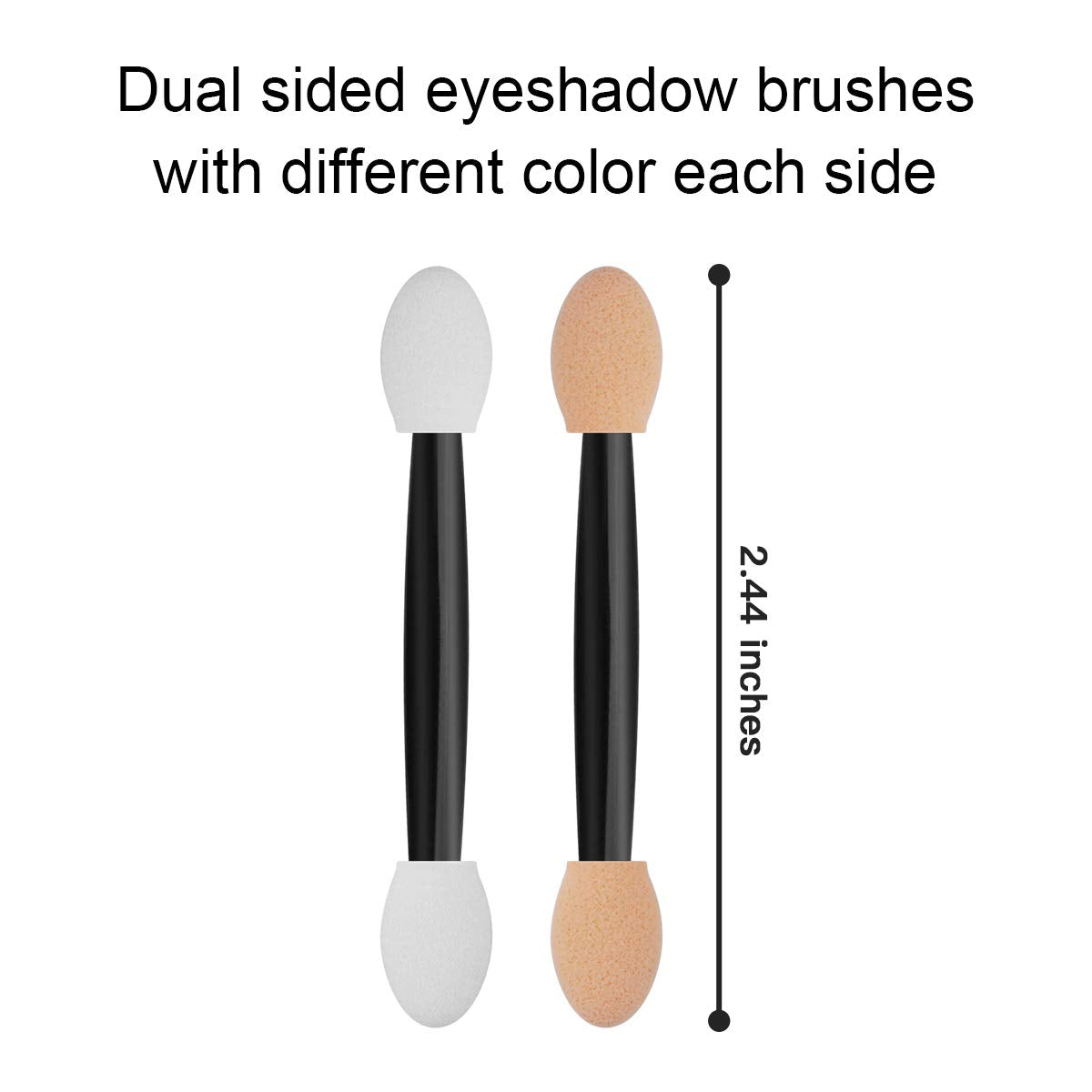 Cuttte Eyeshadow Applicators Makeup Brushes - 60PCS Disposable Eyeshadow Brush, Dual Sides Eye Shadow Applicator Sticks, 2.44 Inch Eye Makeup Cuttte