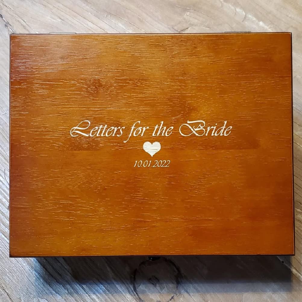 WE Games Custom Engravable Wooden Keepsake Storage Box, Decorative Memory Box, Storage with Brass Fixtures, Storage for Photos, Stationary, Jewelry, WE Games