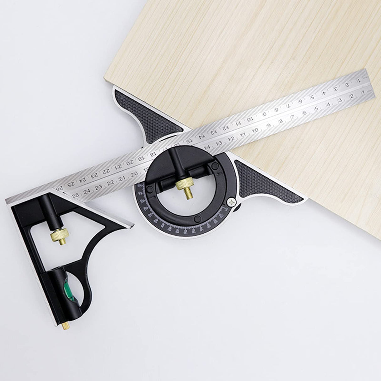Square Angle Ruler,3Pcs/Set 300mm Stainless Steel t Square Ruler Adjustable Sliding Combination Square Square Ruler & Protractor Level Measure Terizger