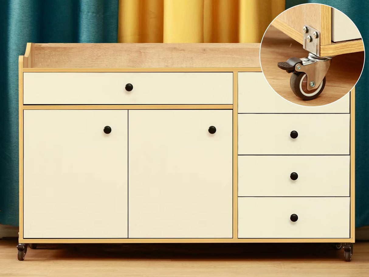 2 Inches Side Mount Caster Wheels Set of 8 L-Shaped TPR Rubber Locking Swivel Casters Heavy-Duty Double Plate Castor with Brake Industrial Metal GcFoir