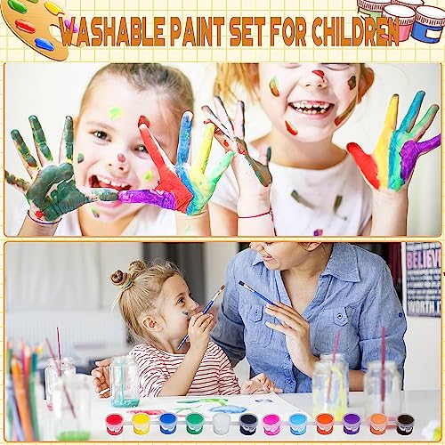 280 Pcs Washable Paint for Kids Arts and Crafts, 20 Gouache Watercolor Paint Sets of 12 Colors for Party Classroom Painting Supplies, 20 Flat and 20 DUA MAIGA