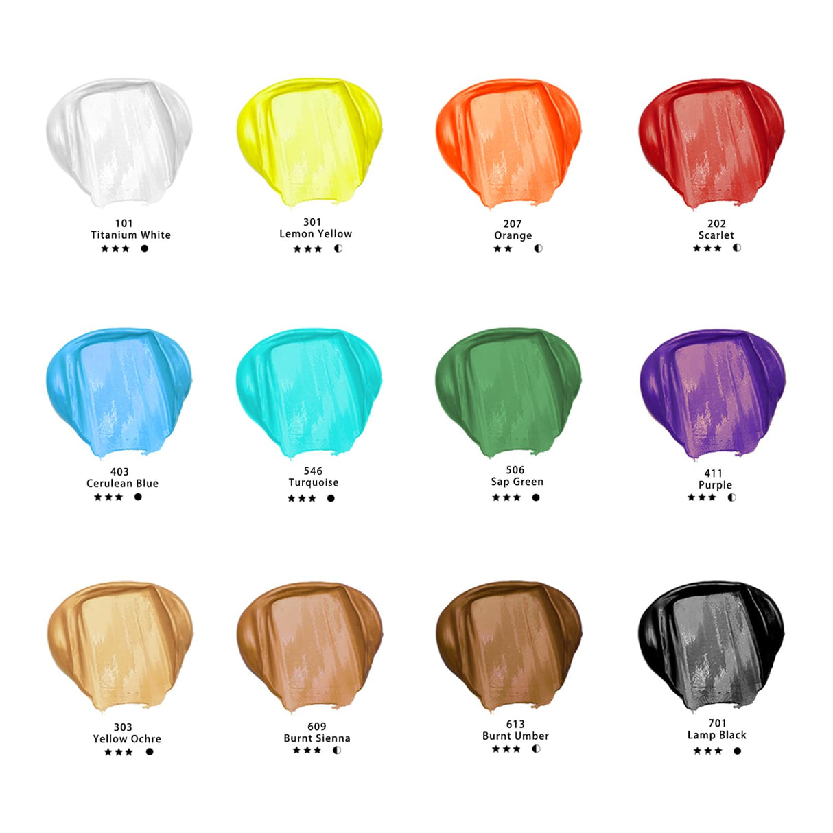 Artecho 12 Colors Large Bulk Acrylic Paint Set (500ml/17oz) Bottles, Art Craft Paint for Art Supplies, Canvas, Rocks, Wood, Fabric, Ceramic, Non Artecho