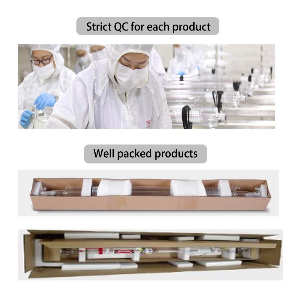 TEN-HIGH CO2 Glass Laser Tube, Unique Upgraded Version Super Easy Installation Stable Power, for Laser Engraving Cutting Machine, Length 700mm TEN-HIGH