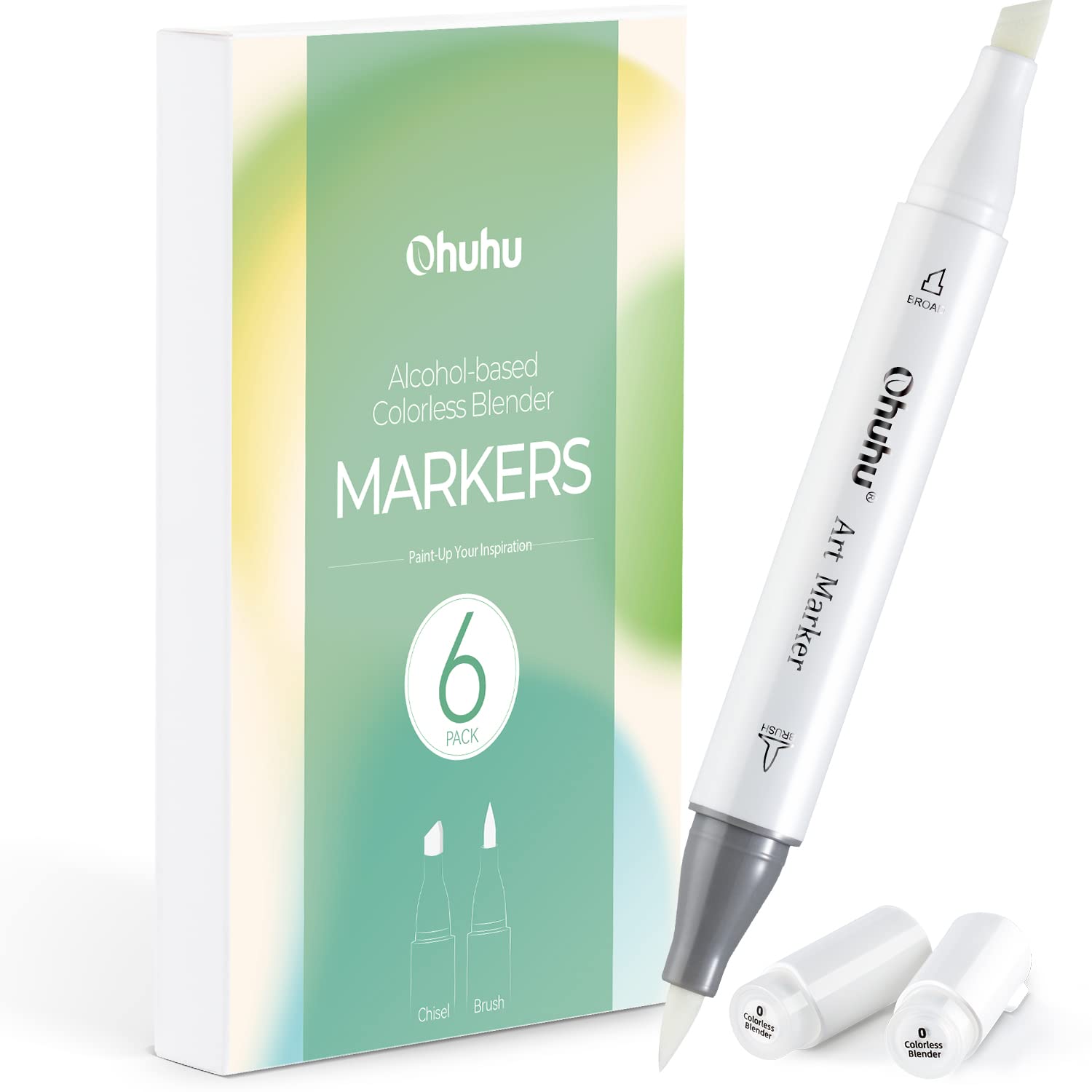 Ohuhu Alcohol Colorless Blenders - Pack of 6 Alcohol Based Ink No.0 Clear  Blender Brush of Ohuhu Markers for Adding Highlights Textures - Erasing  Mistakes - Works Well with All Alcohol Markers – WoodArtSupply