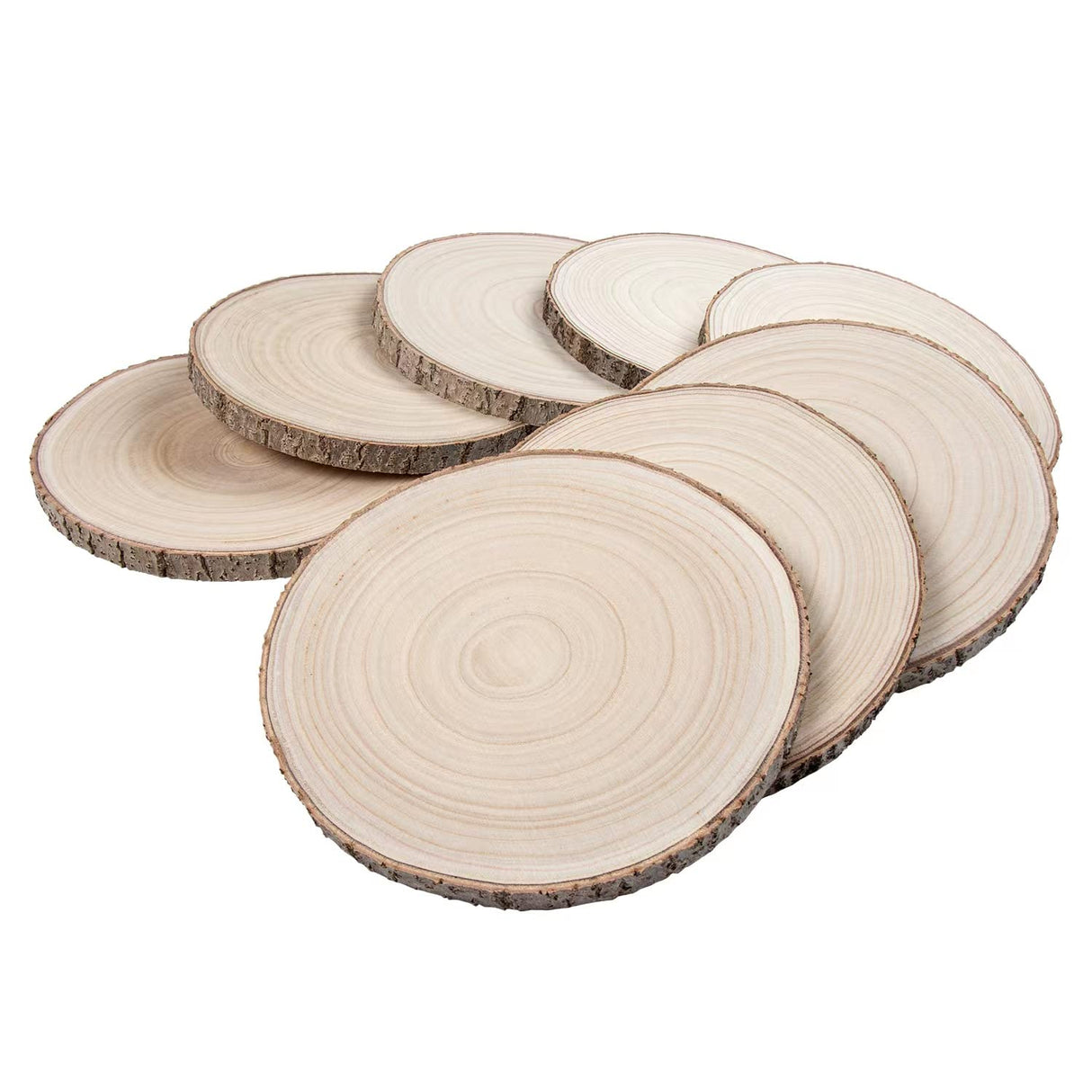 Maputune 8 Pcs 12-13 in Large Unfinished Wood Slices for Centerpieces, Natural Rustic Wooden Plate for DIY Craft, Round Wood Chips for Signage Maputune