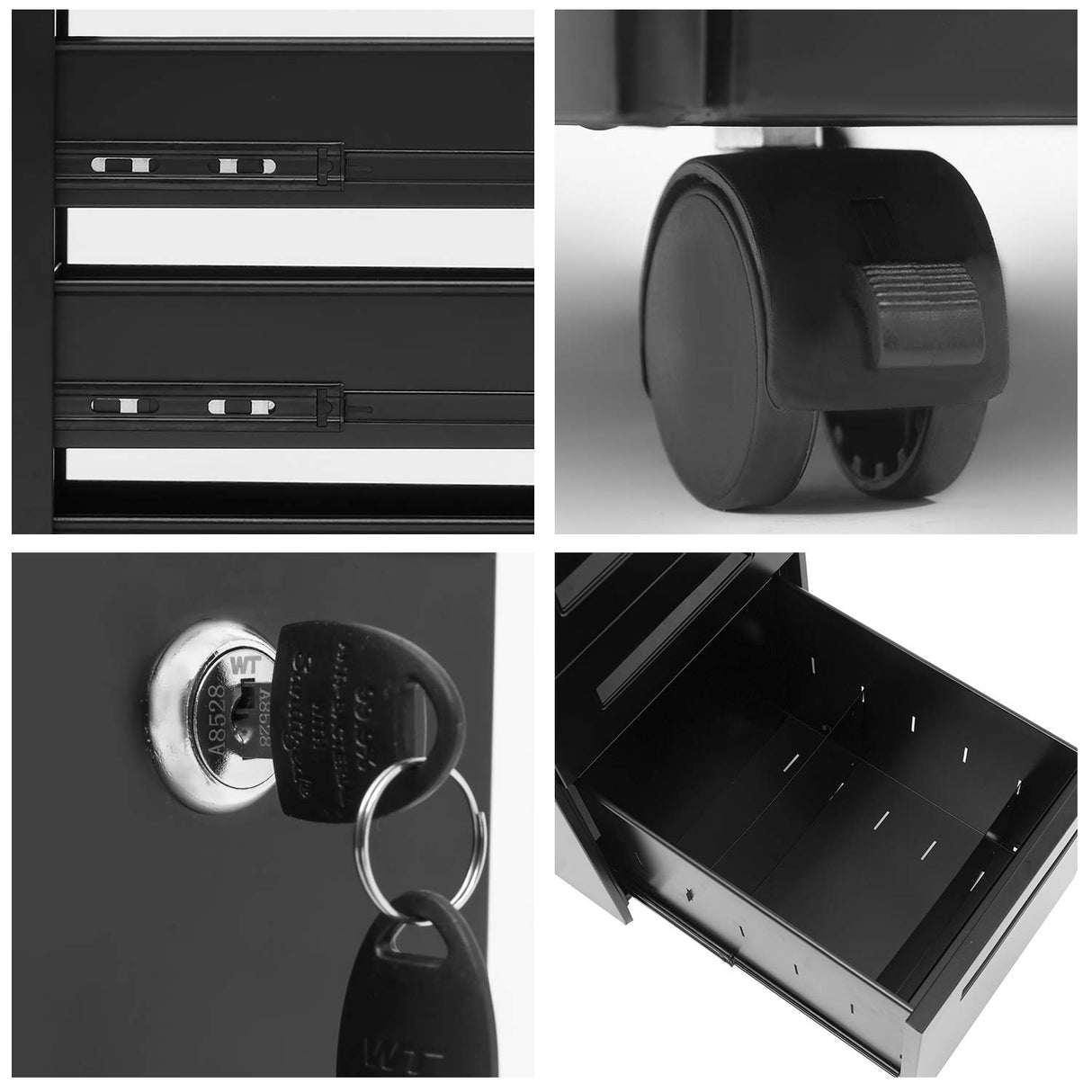 SUXXAN 3 Drawer Mobile File Cabinet with Lock, Under Desk Metal Filing Cabinet for Office,Home,Vertical Cabinet Legal/Letter Size, Fully Assembled SUXXAN