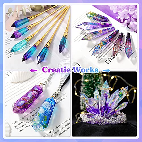 LET'S RESIN Resin Molds 18Pcs Pendulum Crystal Molds for Resin, Silicone Molds for Resin,Multi-Facet Resin Jewelry Molds for Quartz Crystals LET'S RESIN