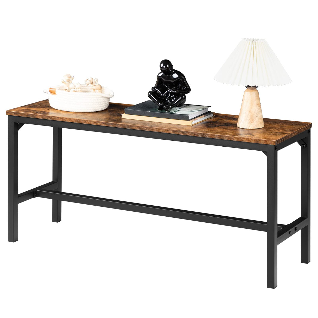 HOOBRO Dining Benches, Pair of 2 Kitchen Benches, Industrial Table Benches, Wooden Indoor Benches, Durable and Stable, for Dining Room, Kitchen, HOOBRO