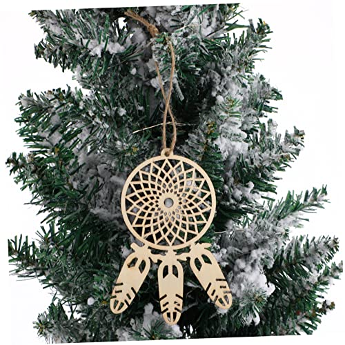 KALLORY 40pcs Wooden Dreamcatcher Xmas Embellishments Ornaments Unfinished Christmas DIY Dreamcatcher Hanging Ornaments Wood Crafts for Kids DIY KALLORY