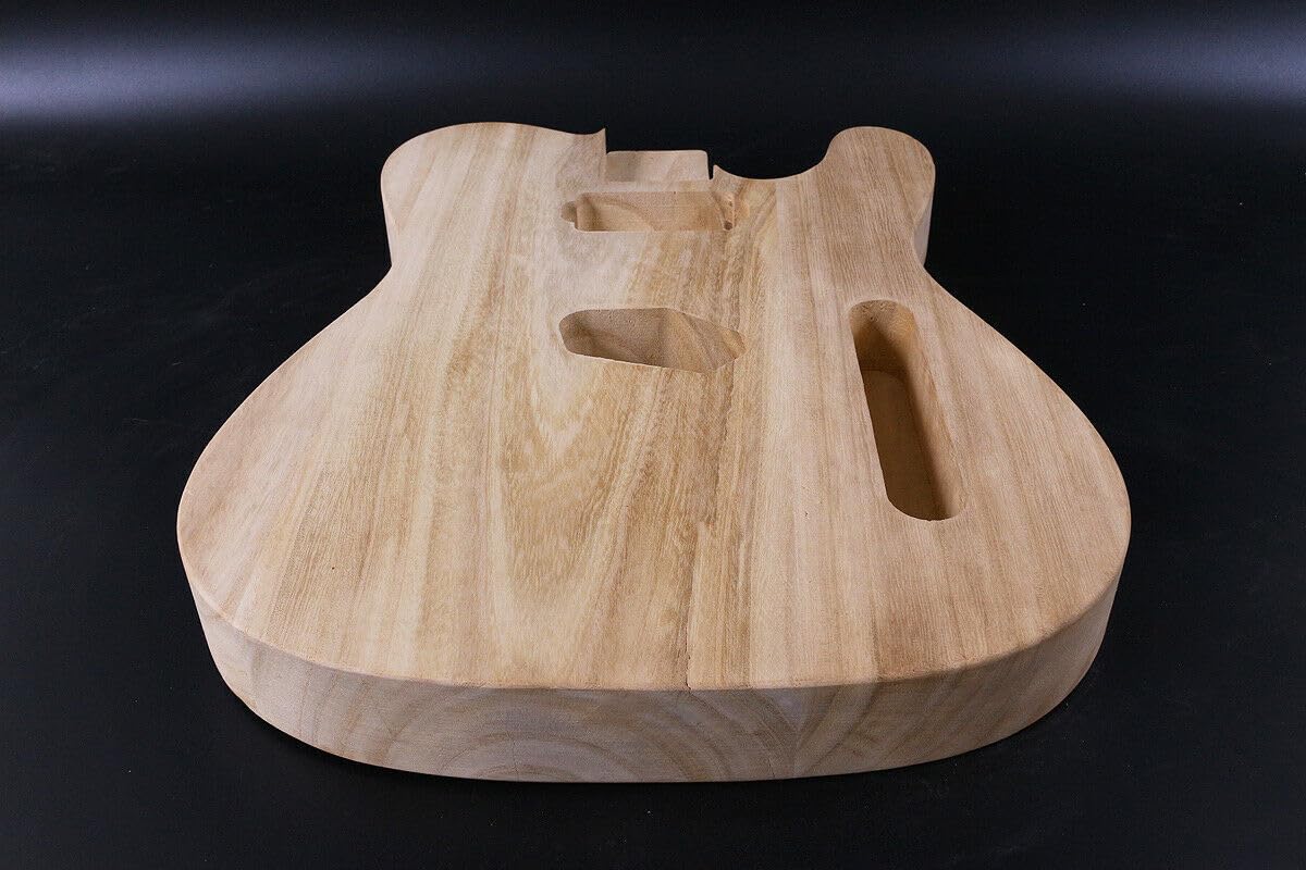 T-Style Electric Guitar Body Blank Solid wood Electric Guitar Body Unfinished DIY Project Guitar Body Replacement (Paulownia Wood) WoodArtSupply
