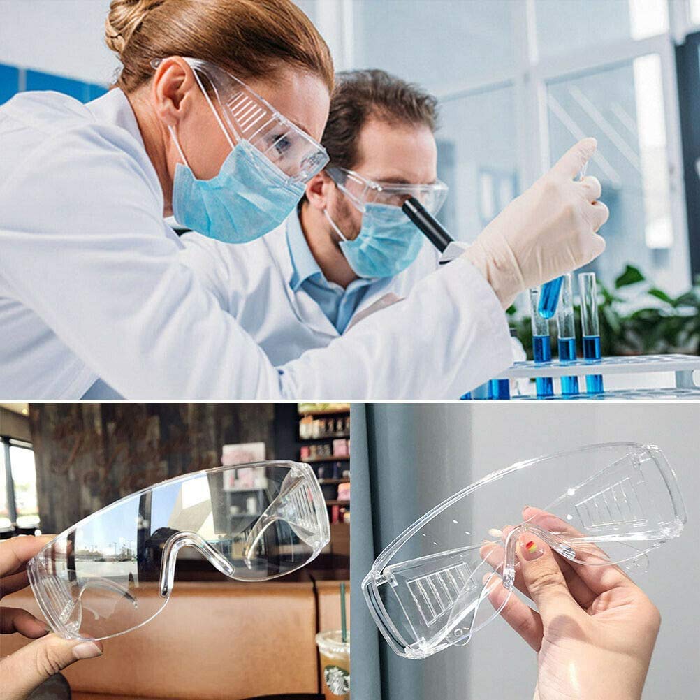 Anti Fog Safety Glasses, Safety Goggles Over Eyeglasses Pack of 3, Anti Dust Impact Scratch Resistant Splash Proof Chemical Wrap Around Eye Cindy's Tape