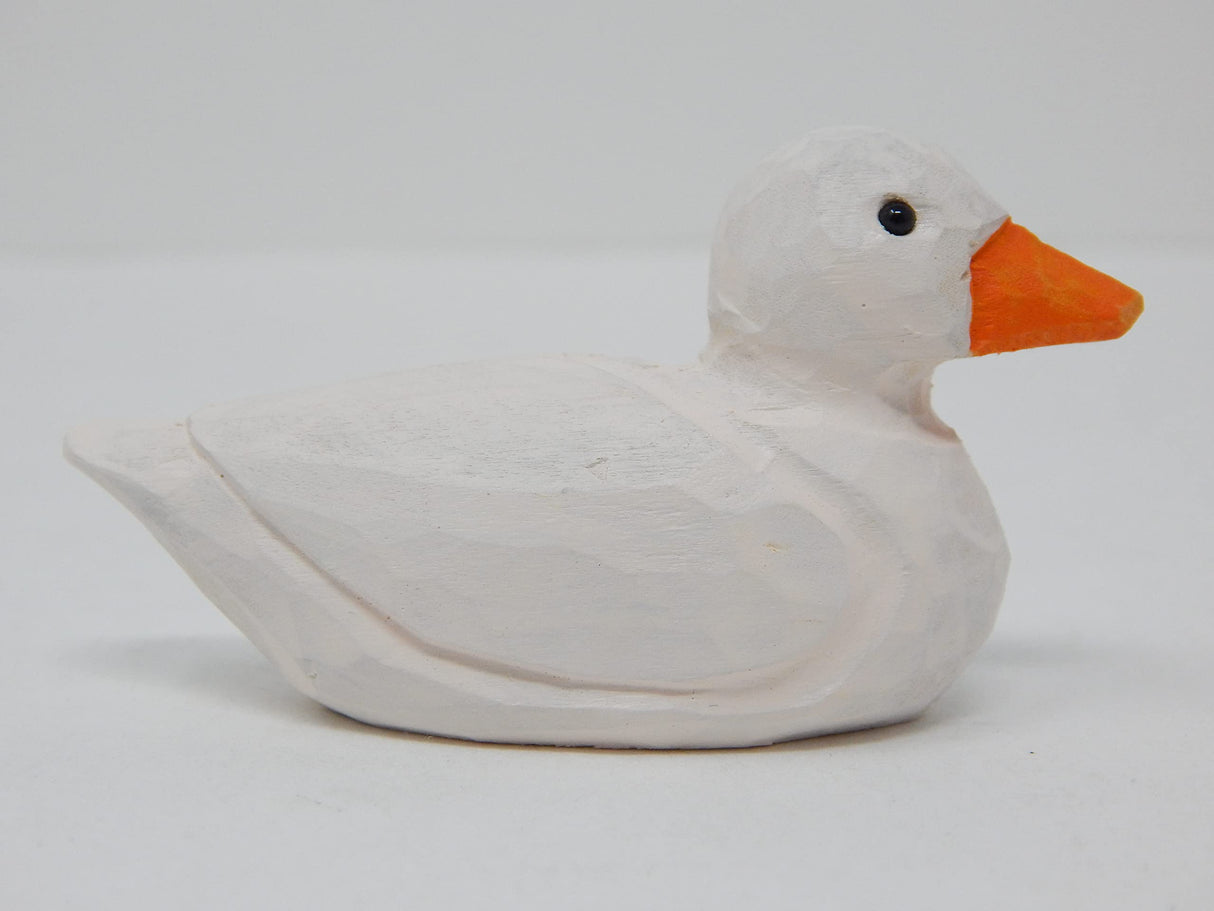 Selsela Pekin Duck Figurine Wood Statue Miniature Handmade Art Decoy Mini Carved Bird Decor Drake Male Small Animals Collectible Selsela