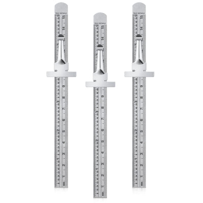 6 Inch 15 cm Pocket Ruler Flexible Precision Stainless Steel Ruler with Detachable Clips Stainless Steel Pocket Clip Scale Gauge Ruler Metric British