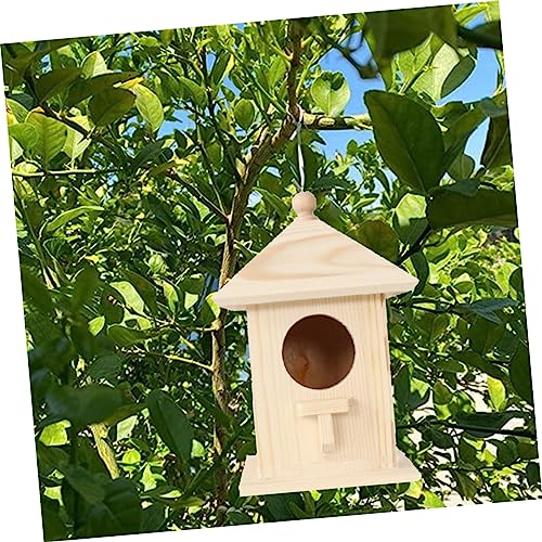 SUPVOX Bird Nest Wooden Bird Houses Bird Houses for Outside Unfinished Wood Birdhouse Hanging Birdhouse Hanging Bird House Bird Feeder Hanging Pet SUPVOX