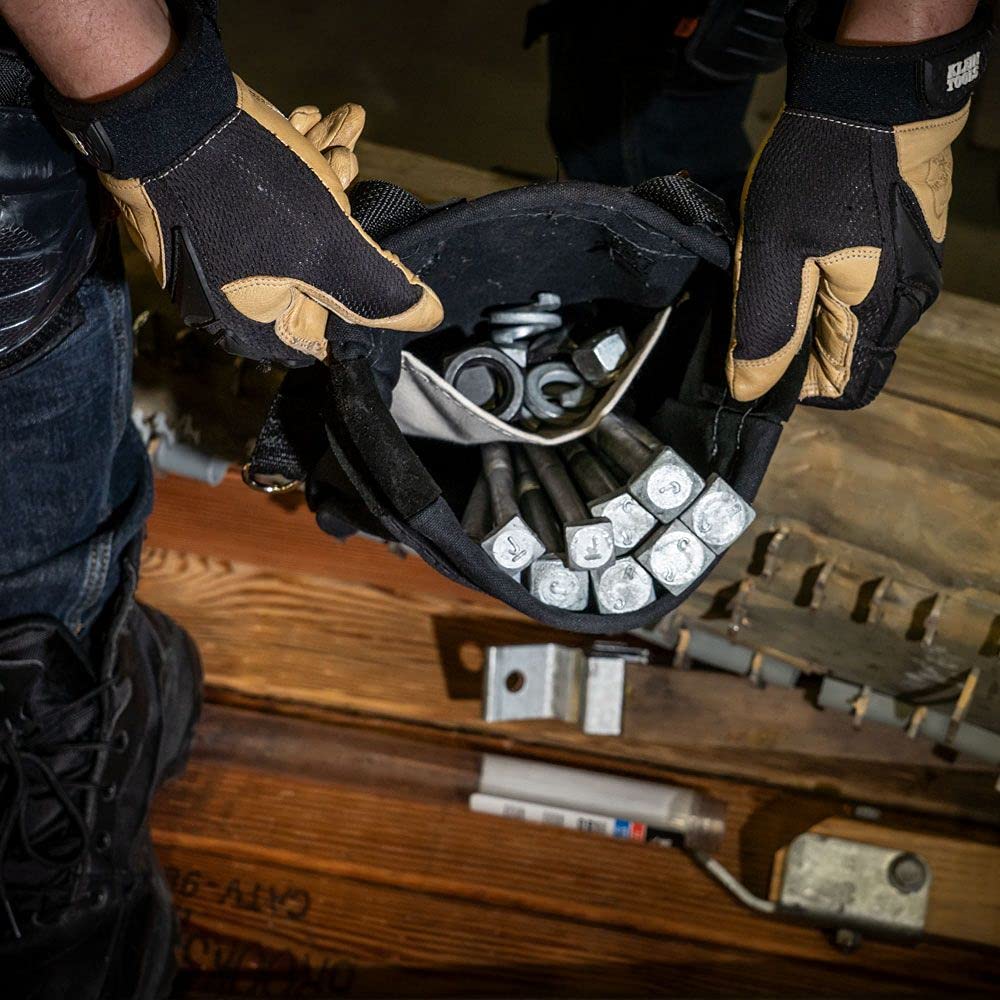 Klein Tools 51A Tool Pouch, Utility Pouch for Carrying Nuts and Bolts, with Interior Pocket, No. 10 Canvas, 9 x 3.5 x 10-Inch Klein Tools