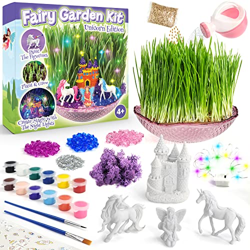 Bloonsy Unicorn Fairy Garden Kit for Kids | Light Up Fairy Unicorn Terrarium Kit | Science STEM Toys Presents | Unicorn Arts and Crafts Stuff for BLOONSY