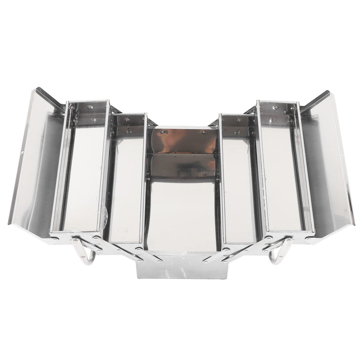 Portable Cantilever Tool Box Crafted from Stainless Steel with 5 Tray Cantilever for Home and Auto Repair Folding Metal Toolbox. (460) Walfront