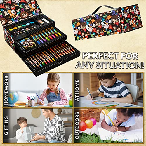 Harry Potter Art Set, Colouring Sets for Children, Over 40 Art Supplies for Kids in Travel Case Harry Potter