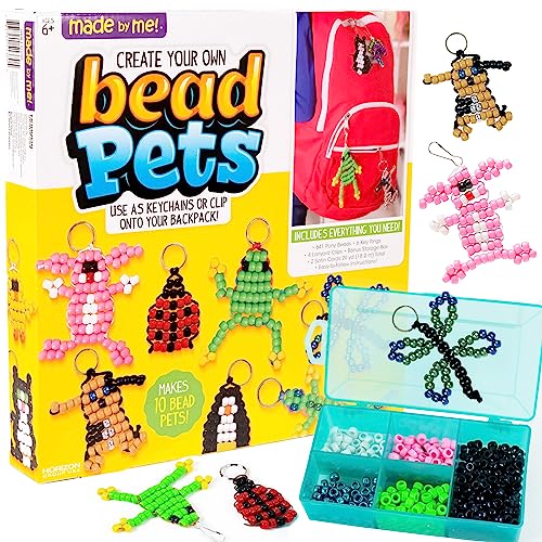 Made By Me Create Your Own Bead Pets by Horizon Group Usa, Includes Over 600 Pony Beads, 6 Key Rings, Storage Box & Much More Made By Me