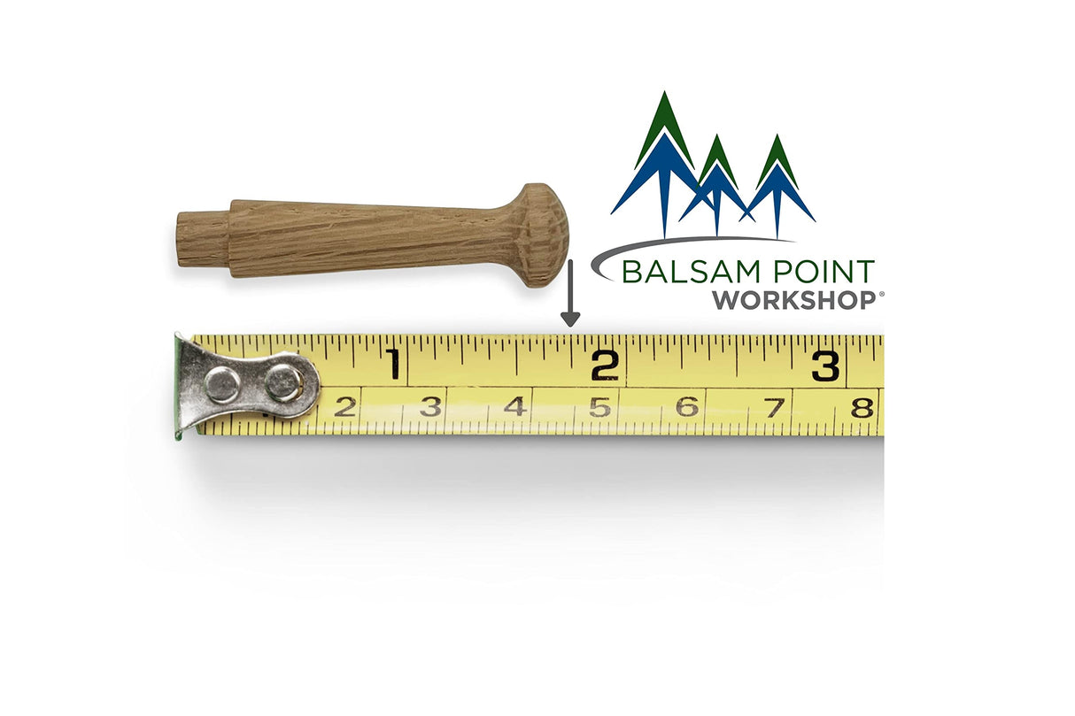 Oak 1.75-Inch Small Unfinished Shaker Pegs Includes Tenon Length of 1/4-Inch (25-Pack) - Balsam Point Workshop Balsam Point Workshop