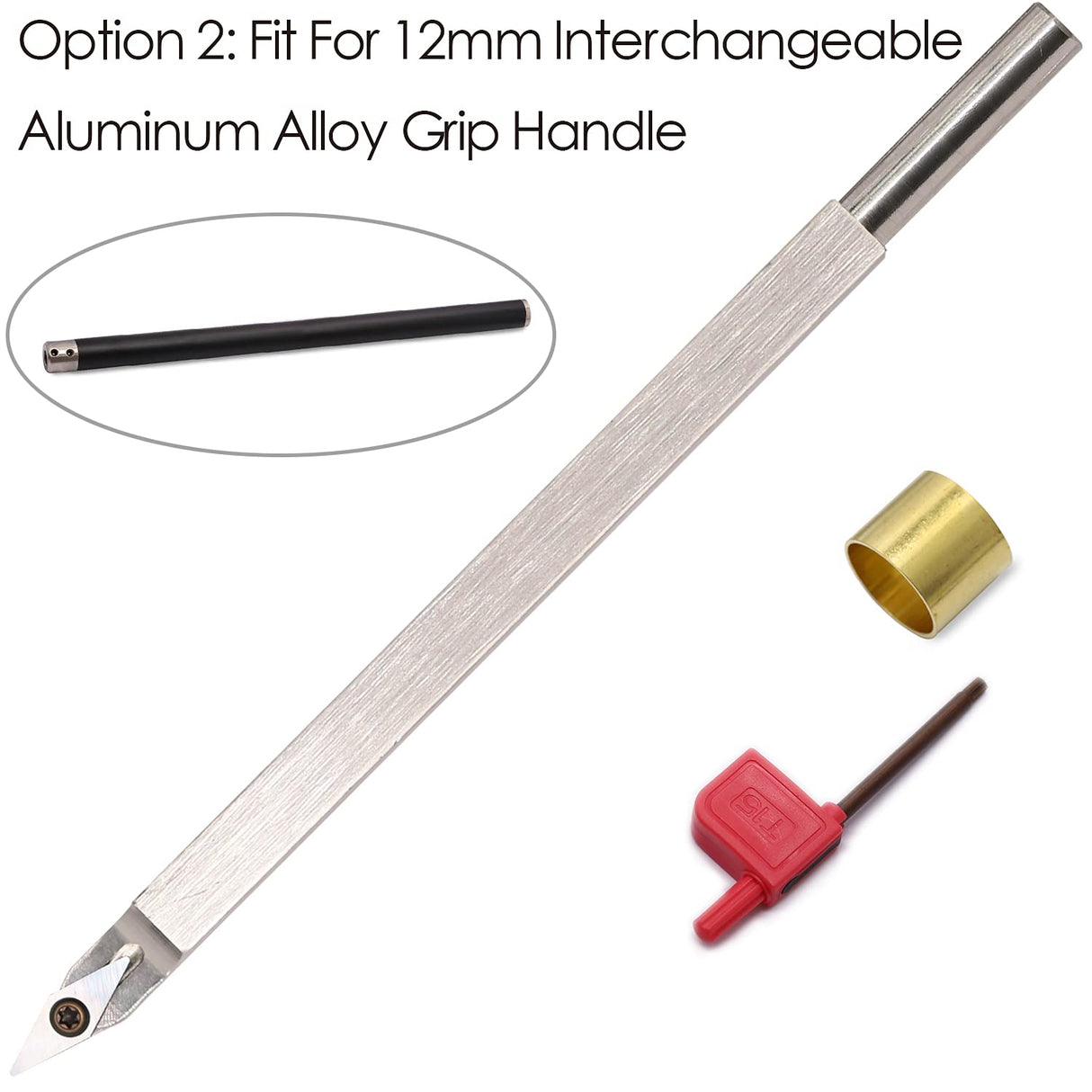 Woodturning Tools Carbide Tipped Lathe Chisel Radius Detailer Tool Bar 10 Inches Blades Gouge Skew Spear 35°R With Ci4 Diamond Carbide Insert for Asieg Tool