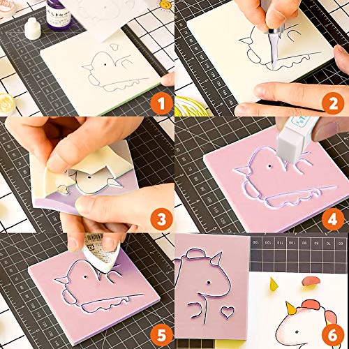 Rustark 22 Pcs Mixed Rubber Stamp Carving Blocks Set with Carving Knives and Whetstone, Carve Block Printing Carving Block Kit for Printmaking, Rustark