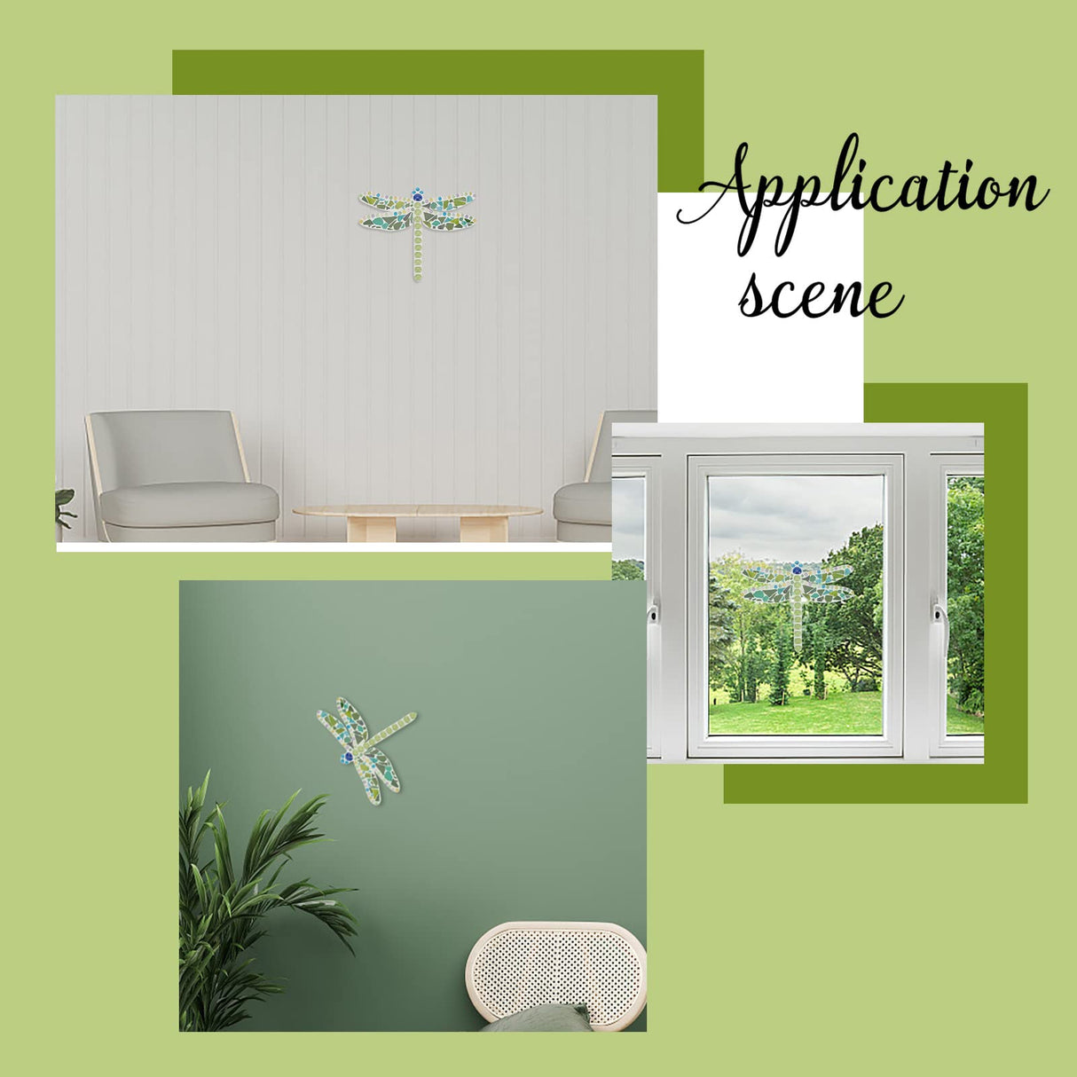 WEBEEDY Make 2 Dragonfly Glass Mosaic Kit Creativity DIY Mosaic Glass Kit for Kids Adults Include Glass Mosaic Tiles, Wooden Chips, Ribbon WEBEEDY