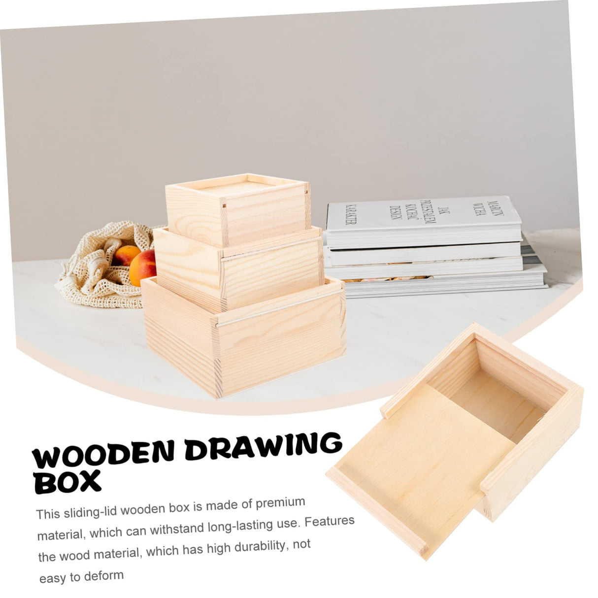 NOLITOY 3pcs Box Wooden Drawer Wooden Unfinished Small Decorative Rustic Case Jewelry Organizer for Drawer Wooden Decor Wood Decor Wood Crates NOLITOY