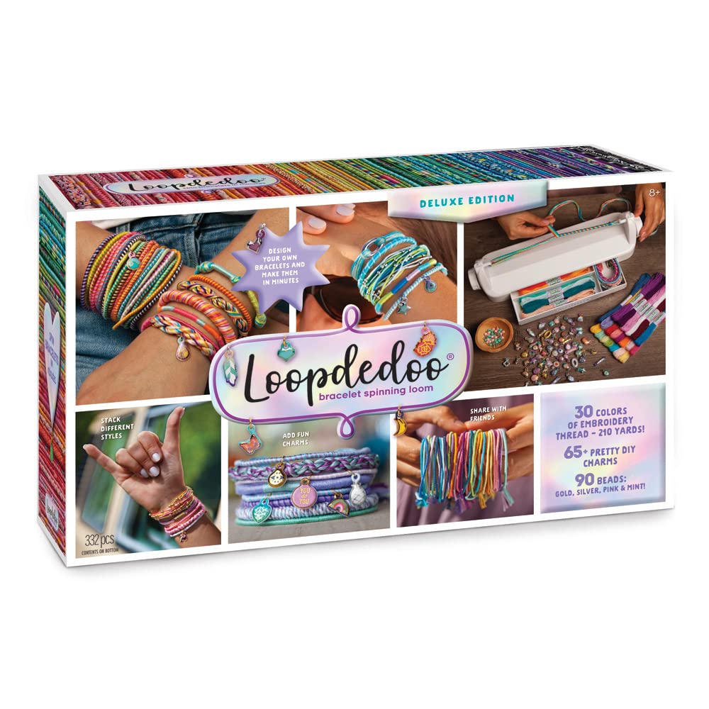 Loopdedoo Deluxe DIY Friendship Bracelet Maker Kit - Make Bracelets in Minutes for Birthdays and Friendship Gifts - Award Winning Crafts Kit for Kids Loopdedoo