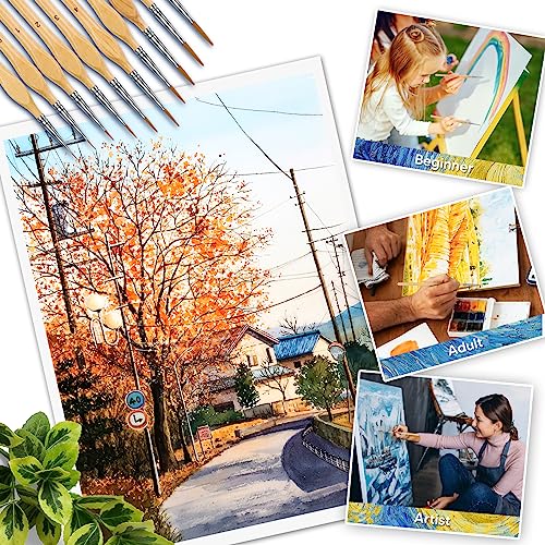 Miniature Paint Brushes, 10PC Fine Detail Paint Brush Set, Mini Small Painting Brushes for Art, Crafts, Acrylic, Watercolor, Oil, Model, Face, KIASON