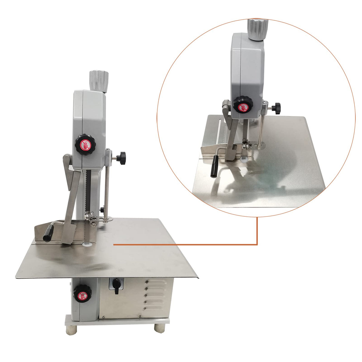 INTSUPERMAI Bone Saw Machine Commercial Heavy-Duty Electric Bone Cutting Machine 1500W Electric Bone Saw Butcher Frozen Meat Cutter with 19.3x17.3 INTSUPERMAI