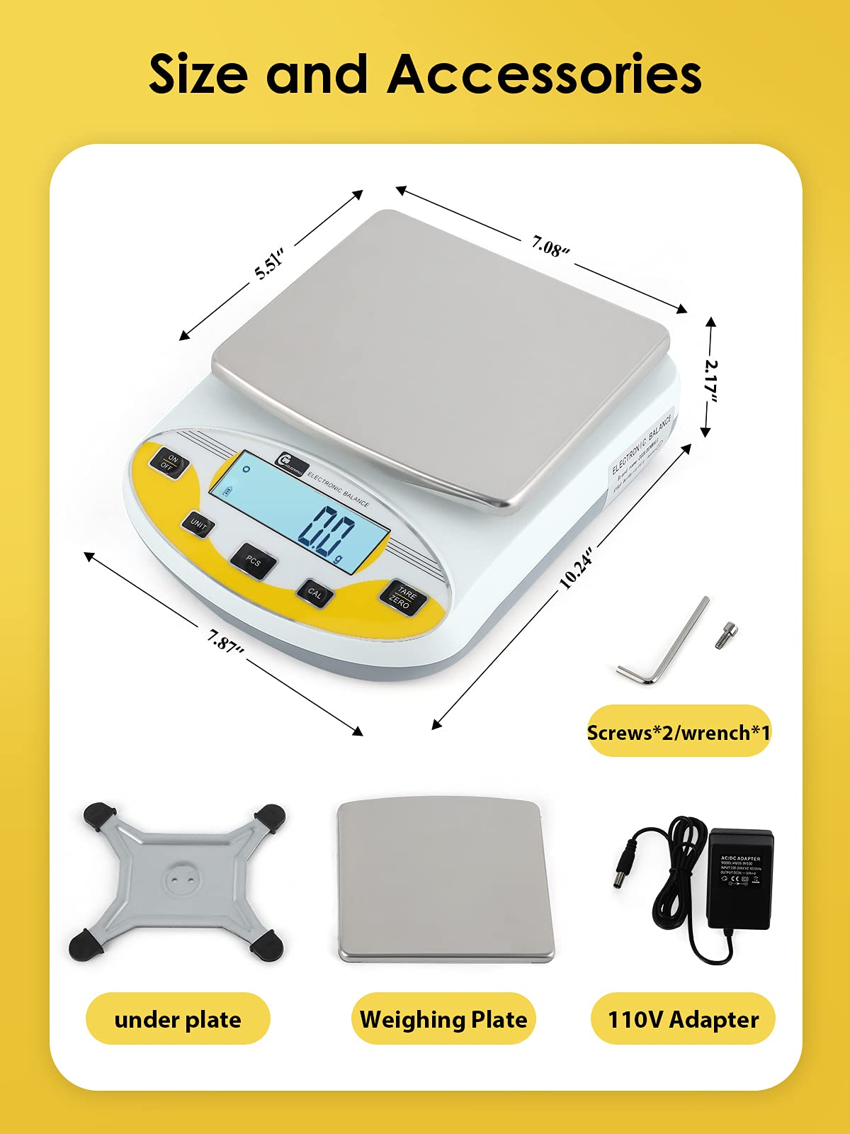 CGOLDENWALL Precision Lab Scale 5000gX0.01g Analytical Electronic Balance Digital Laboratory Scale Precision Jewelry Scales Kitchen Weighing CGOLDENWALL