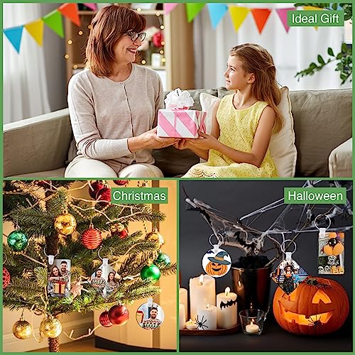 135Pcs Sublimation Keychain Blanks Bulk,MDF Keychain Double Sided Heat Transfer Keychain Board with Film,Key Rings, Plastic Retaining Clips for DIY NEOACT