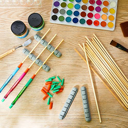 46 Pcs UV Epoxy Glitter Pen Holder Stand Turner Accessories with Nonstick Sleeves Silicone Pen Plugs Wooden Dowels Rods for DIY Craft Enthusiast Teling