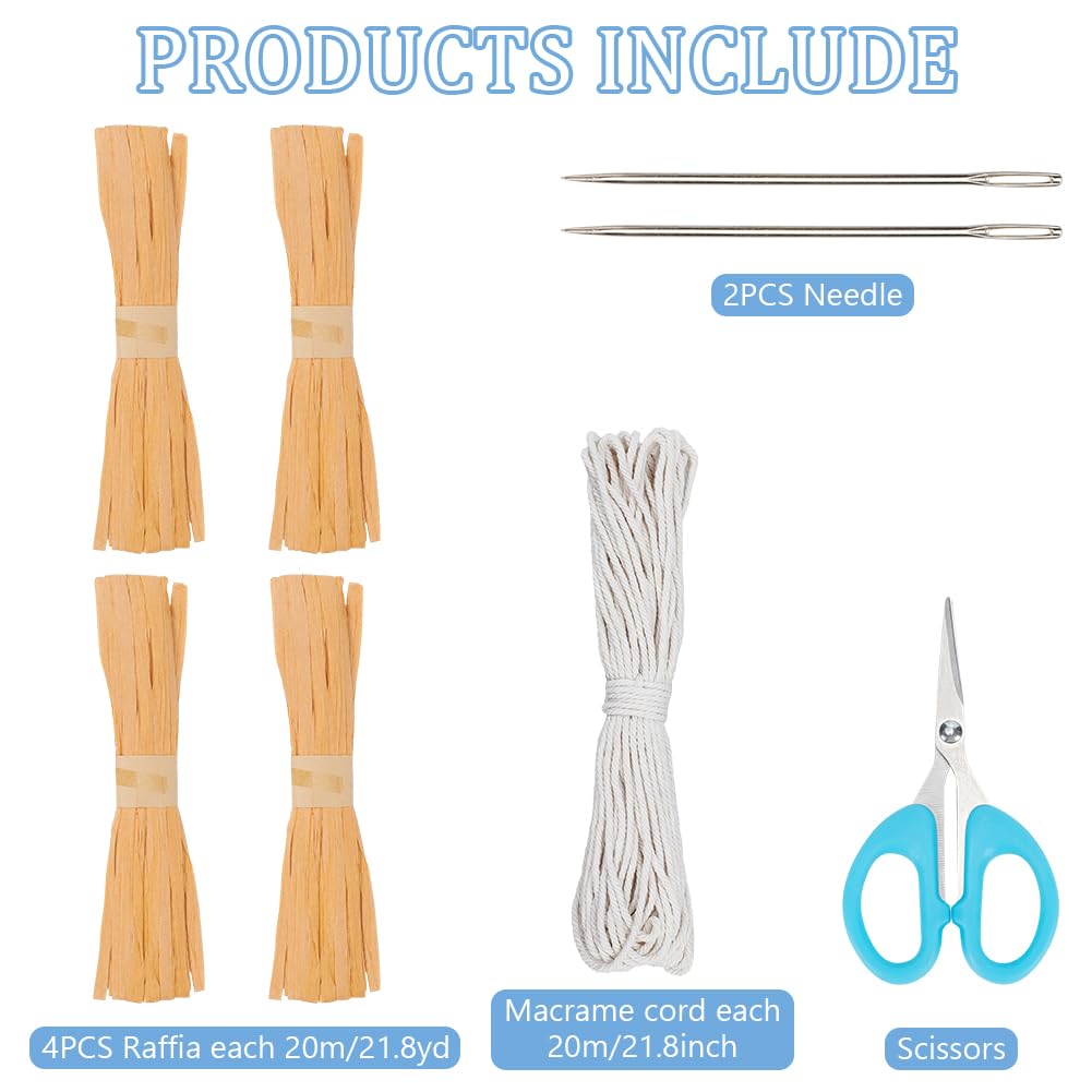 FREEBLOSS Coiled Basket Kit Basket Weaving Craft DIY Macrame Basket Kit Macrame Kit for Beginners Macrame Cord Kit for Adults Gift FREEBLOSS