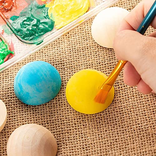 30 Pack Split Wood Balls for Crafts, 1.5-Inch Unfinished Half Wooden Beads for Art Supplies Juvale