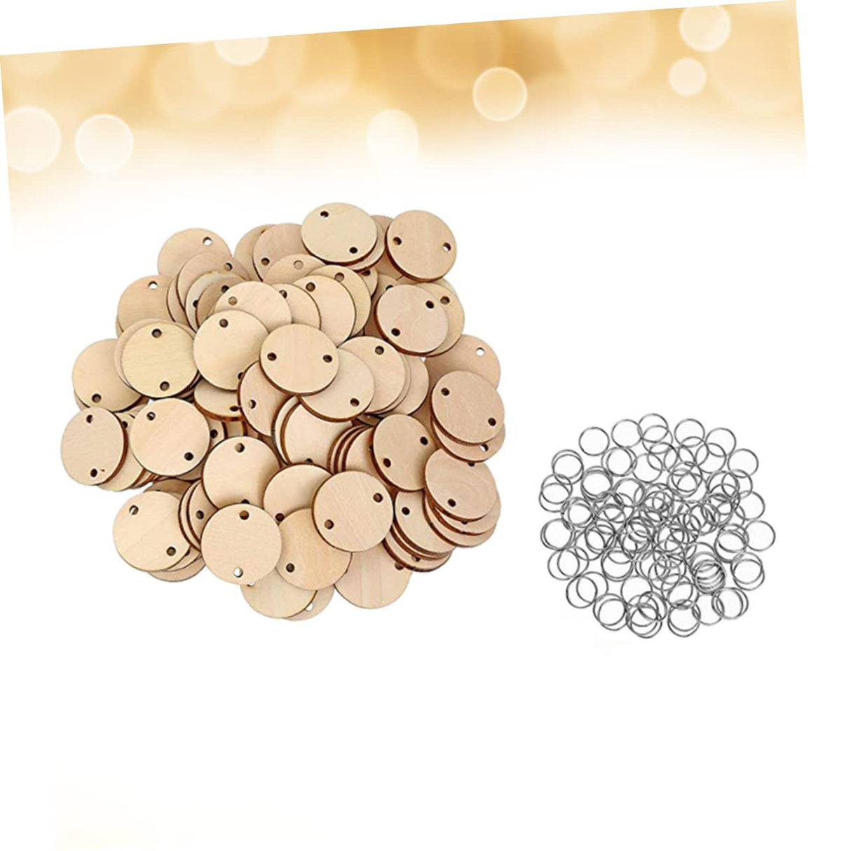 SEWACC 200 Pcs Round Wood Chip Pendant with Holes Wood Reminder Mini Calendar Wood Chips Family Birthday Board Reminder Board Calendar Slices SEWACC